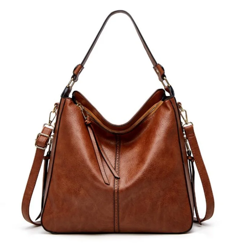 

New Hobo Bag Leather Women Handbags Female Leisure Shoulder Bags Fashion Purses Vintage Bolsas Large Capacity Tote bag