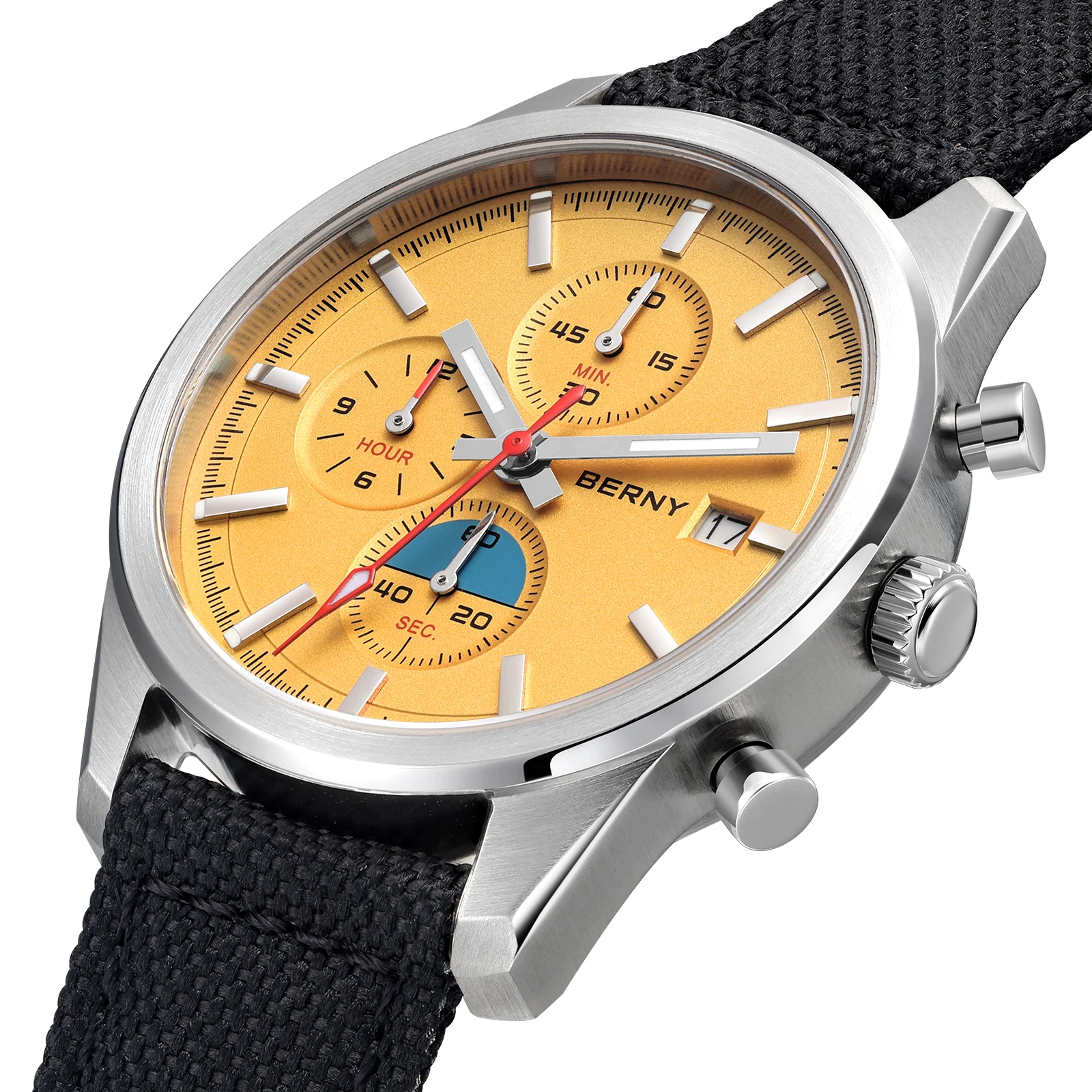 Relógio Masculino Berny Chronograph Quartz Luminous Miyota Os10 Top Luxury Ar Co - imagem 1