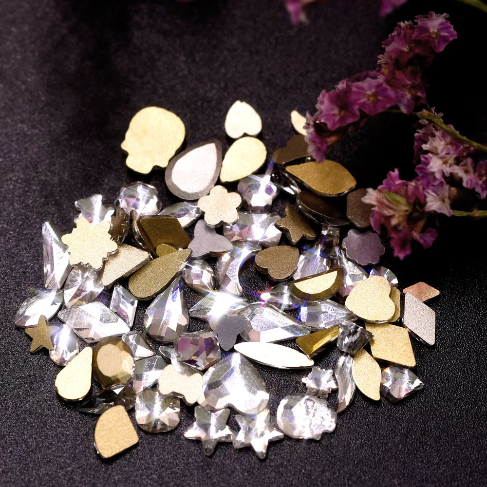20 sztuk/partia szklane cyrkonie do paznokci gruszka 40 styl kolorowe kamienie Nail Art urok kryształ Rhinestone 3D biżuteria do paznokci — zdjęcie 6