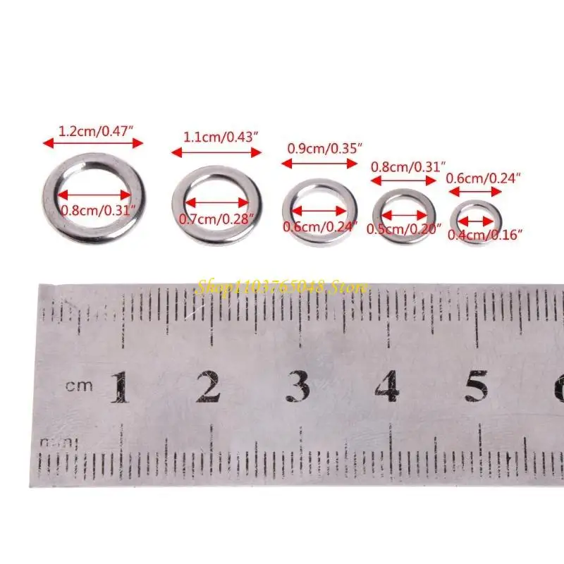R53E 50Pcs Fishing Stainless Steel Split Ring Lure Tackle Connector New
