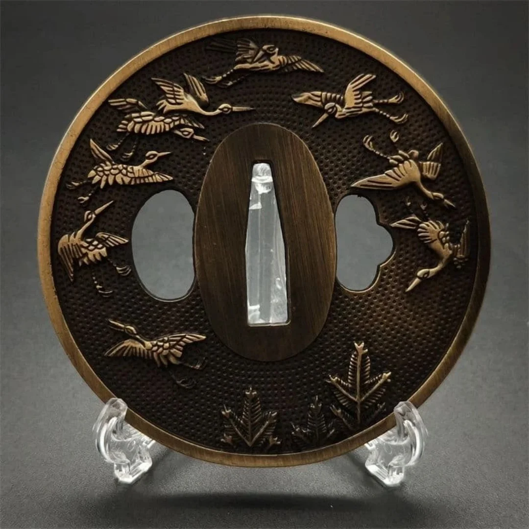 Tsuba Alloy Carved HandGuard Fitting F Japanese Katana Sword Katana Guard