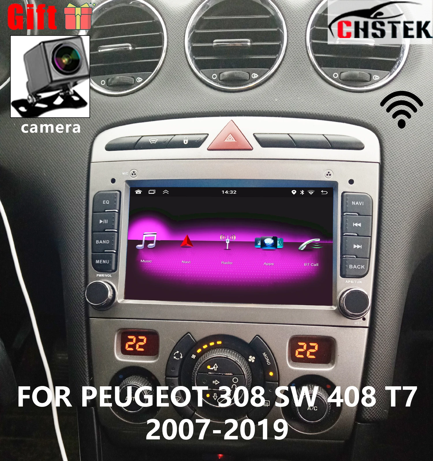 Carplay inalámbrico para Peugeot 308 308 SW 408 T7 2007-2019 reproductor Multimedia Android pantallas táctiles Bluetooth actualización navegación GPS