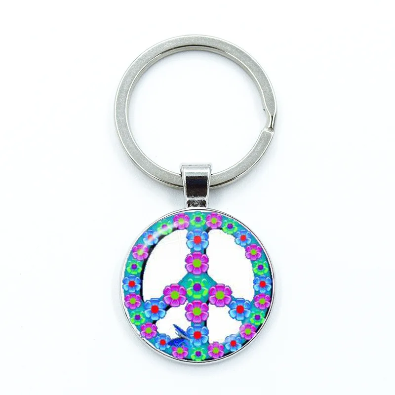 Hot selling Butterfly Peace Logo Keychain Women's Fashion Pendant Gift Wholesale