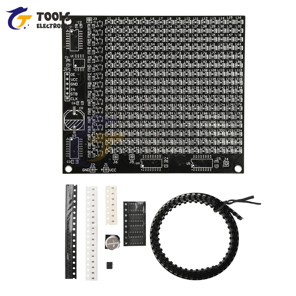 DIY 電子キット 64LED/256LED 赤色ディスプレイ LED SMD ドットマトリックス広告スクリーン 楽しいはんだ付け練習 溶接練習キット