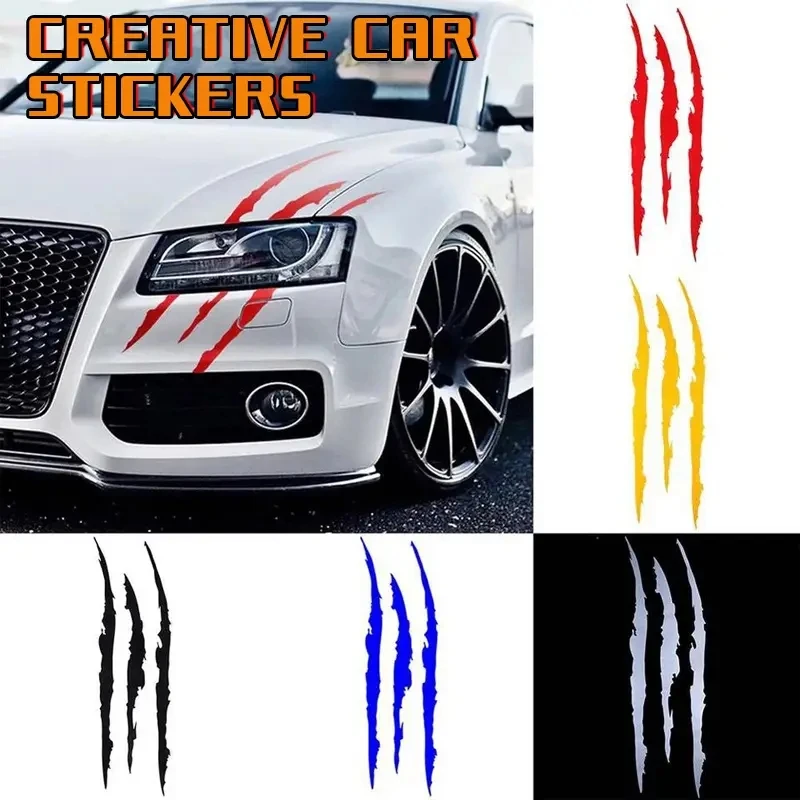 Monster Claw Scratch Decal - Reflective Vinyl Sticker for Car Headlight Decoration - Eye-Catching Auto Styling Accessory