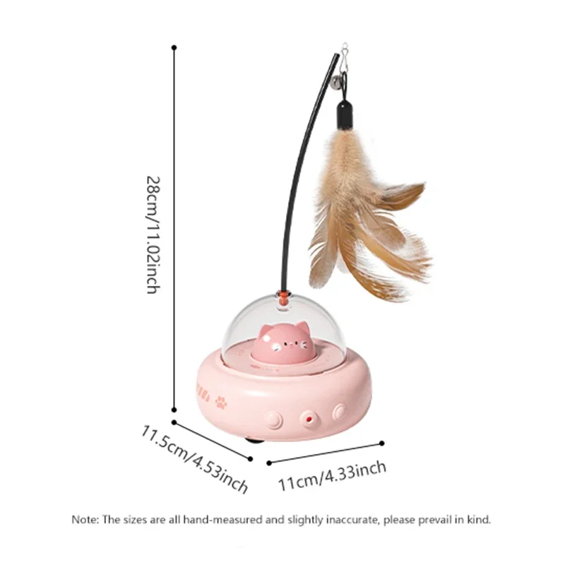 Inteligentna zabawka dla kota Teaser Elektryczny drążek do drażnienia kota UFO z dzwoneczkiem Zabawki dla zwierząt domowych Wymienne pióro Interaktywne artykuły dla kotów