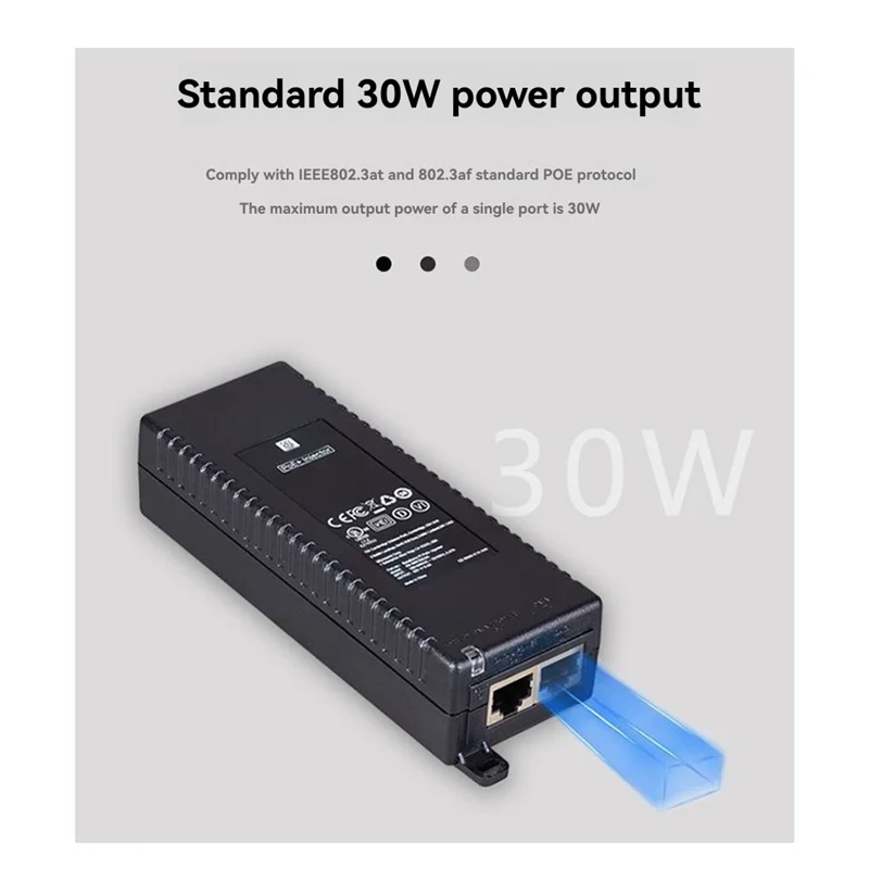 ABGN 30 Вт гигабитный инжектор POE 1000 м выход устройства 30 Вт стандартный переключатель питания для Rpi 5/4B