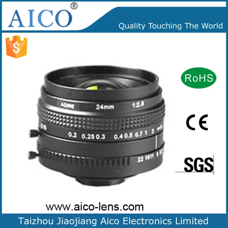เลนส์กล้องวงจรปิดแบบ T-mount สำหรับระบบอุตสาหกรรม ขนาด 43 มม. รูรับแสง F2.8 ปรับรูรับแสงด้วยมือ ระยะโฟกัส 24 มม. เมาท์ M42 ความผิดเพี้ยนต่ำ สำหรับการมองเห็นด้วยเครื่องจักร