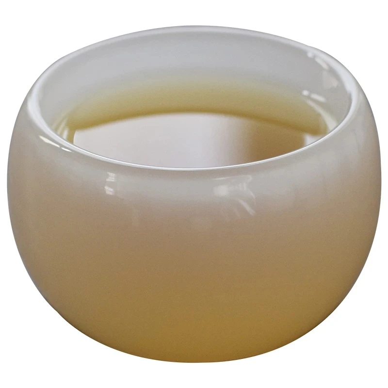 

Jade Teacup Tea Set Master Glaze Tea Handmade Individual Single Cup Kombucha Set White Jade Cup
