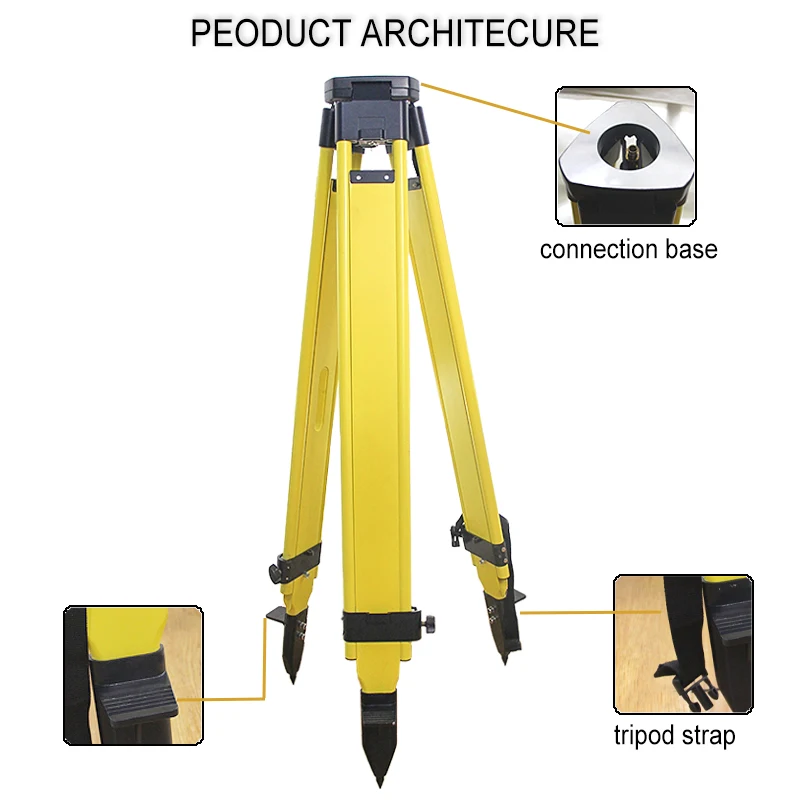 Hot Selling Wooden Survey Tripod Single Lock Double Lock Auto Level Gps Rtk Total Station