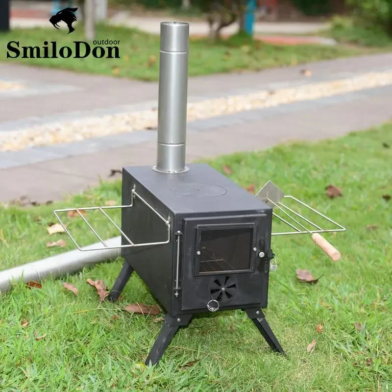 

Smilodon-Tent Firewood Stove for Camping Picnic Cooking Folding Stainless Steel Wood Burner Heating Furnace Brazier