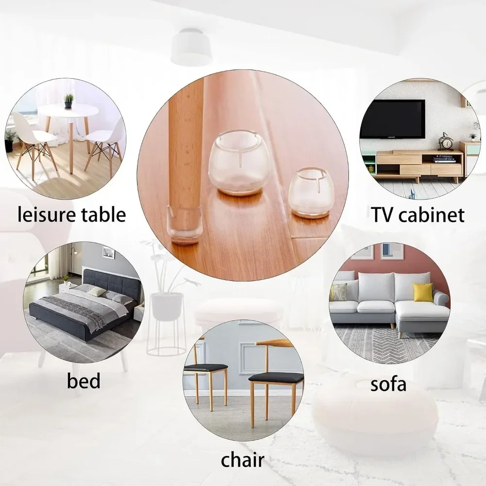 16 Pieces Rubber Foot Cap Bottom Protector Furniture Table Cover Non-slip Chair Round Silicone Chair Leg Cap Foot Pad Floor