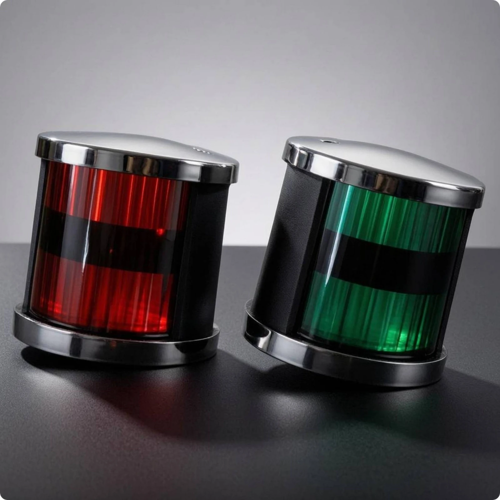 

Port Starboard Light Black Body Marine Navigation Light Polished Silver Long-Lasting Materials