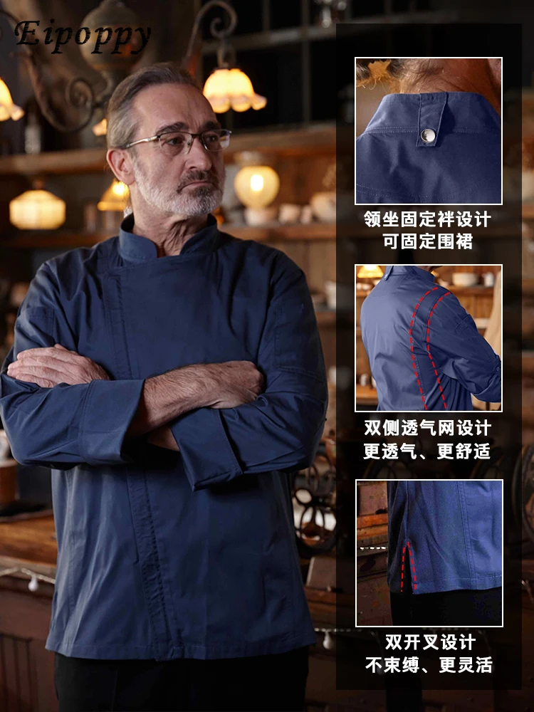 Guremi Chef Overalls Heren En Dames Lange Mouwen Herfst En Winter Bakken Restaurant Restaurant Keuken Chef-Kok Kleding