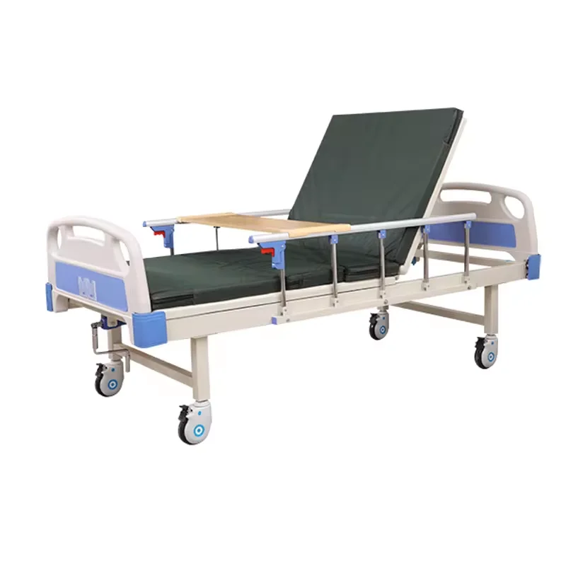 Manual 1 function single crank lifting back hospital care medical bed for sale