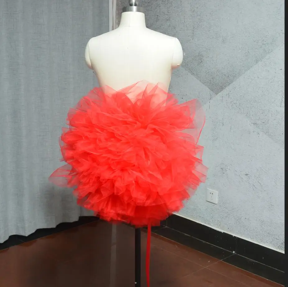 High Fashion Tulle Accessory wedding accessories Fluffy train Nightclub and ball attire custom color Tulle Rabbit Tail