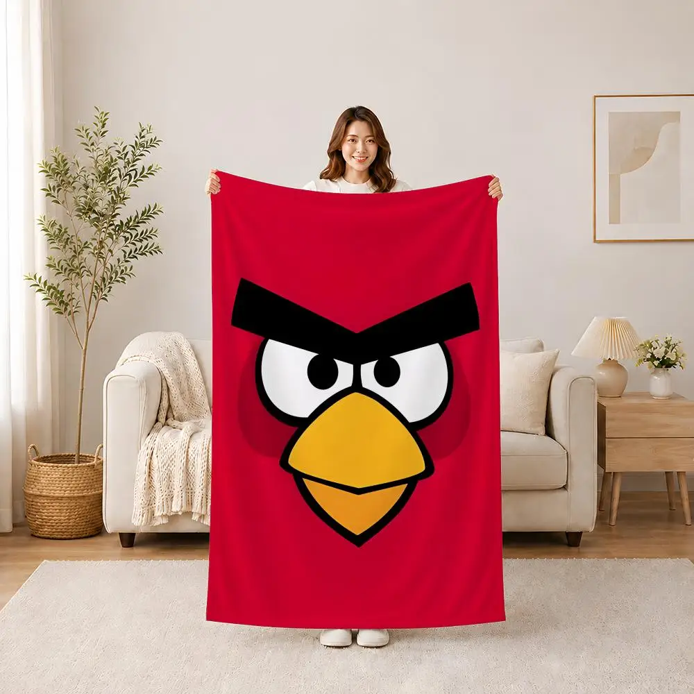 Manta de Franela de Verano con Diseño de Angry Birds, Antiestática y Lavable, para Coche, Oficina o Siesta de Niños