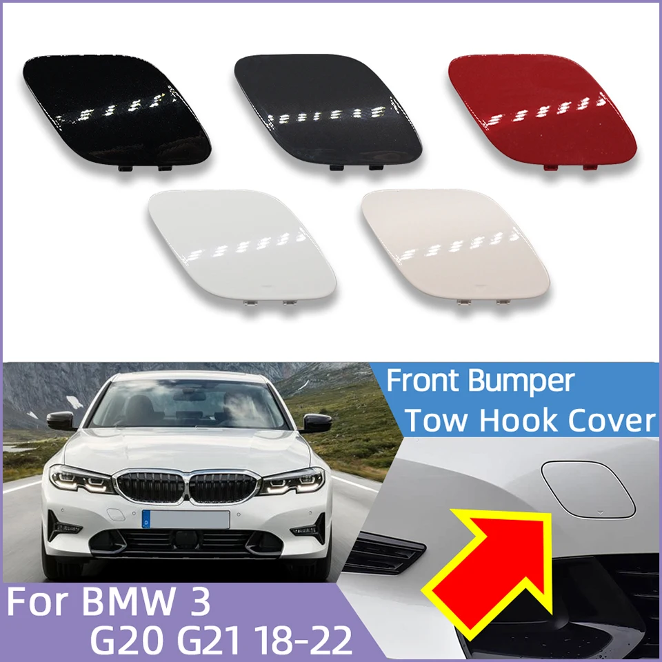 Auto Front Bumper Towing Hauling Hook Eye Cover Cap For BMW 3 G20 G21 2018 2019 2020 2021 2022 #51118496520 Tow Shell Lid Trim