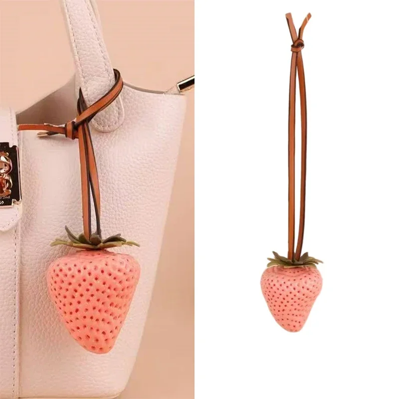 

Stylish Personalized Strawberry Bag Charm Simple Lightweight Keychain Pendant New 3d Strawberry Creative Pendant Versatile Gifts