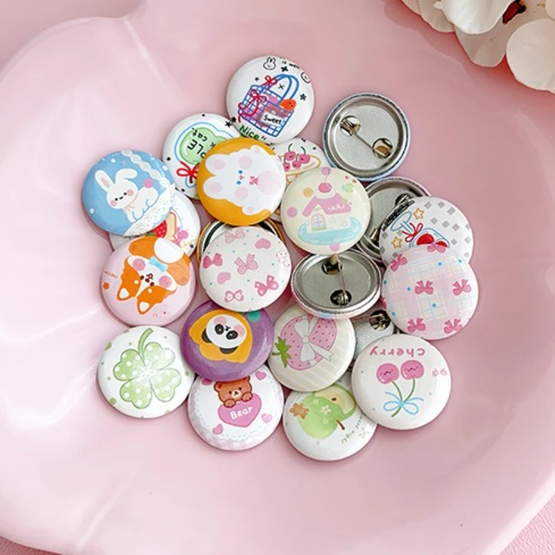 10Pcs/bag Japanese Cute Cartoon 25mm Mini Badge Canvas Handbag