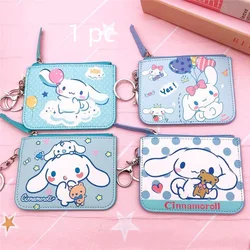 Original Sanrio Anime Wallet Hello Kitty Women's Bag Kulomi Melody Cinnamoroll Cartoons Mini Coin Purse Portable ID Card Holders