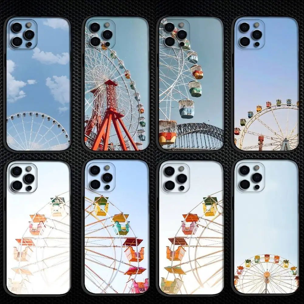 

Observation wheel Phone Case For iPhone 16,15,14,13,12,11 Plus,Pro Max, Others Soft Black Cover