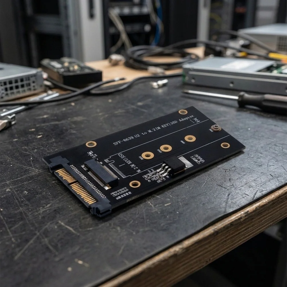 PCIe-Based U.2 to Key-M Adapter Card for NVMe SSD Integration into U.2 Equipped Servers Industrial PCs and Workstations