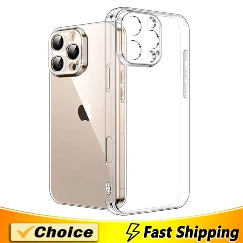 

Clear Phone Case For iPhone 15 14 13 12 11 16 Pro Max Soft TPU Ultra-thin Back Cover Case For iPhone 17 PRO XR X XS MAX 7 8 Plus
