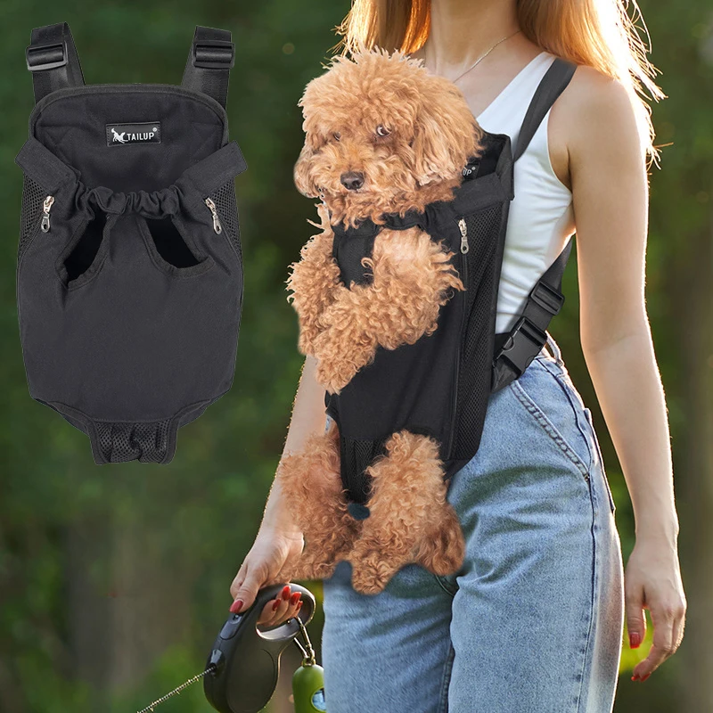 Hands Free Pet Front Backpacks Oxford Adjustable Dog Carrier Backpacks Breathable Puppy Carring Bags Dog Outgoing Bag Outdoor