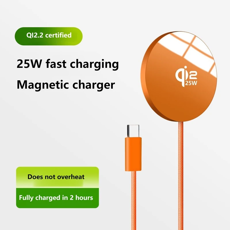 

Новое магнитное зарядное устройство Qi2.2 для Magsafe, 25 Вт, супербыстрая беспроводная зарядка для iPhone 17, 16, 15, 14, 13, 12 Pro Max, Samsung S25, S23, S22