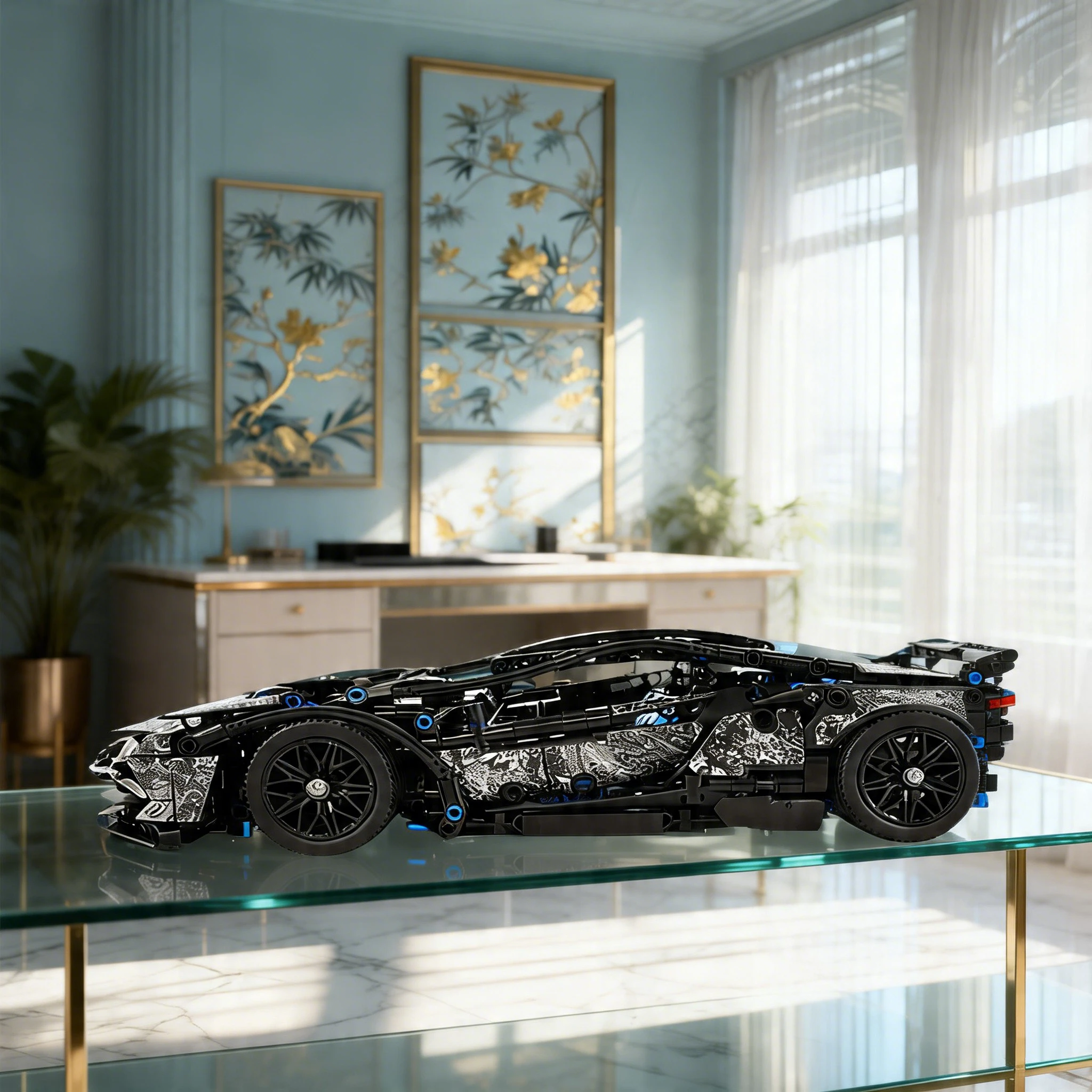 

New 2026 1314PCS High Difficulty MOC Technic Black Car Blocks Kit, 14+ Detailed Assembled Racing Vehicle Model, Bricks for Adult