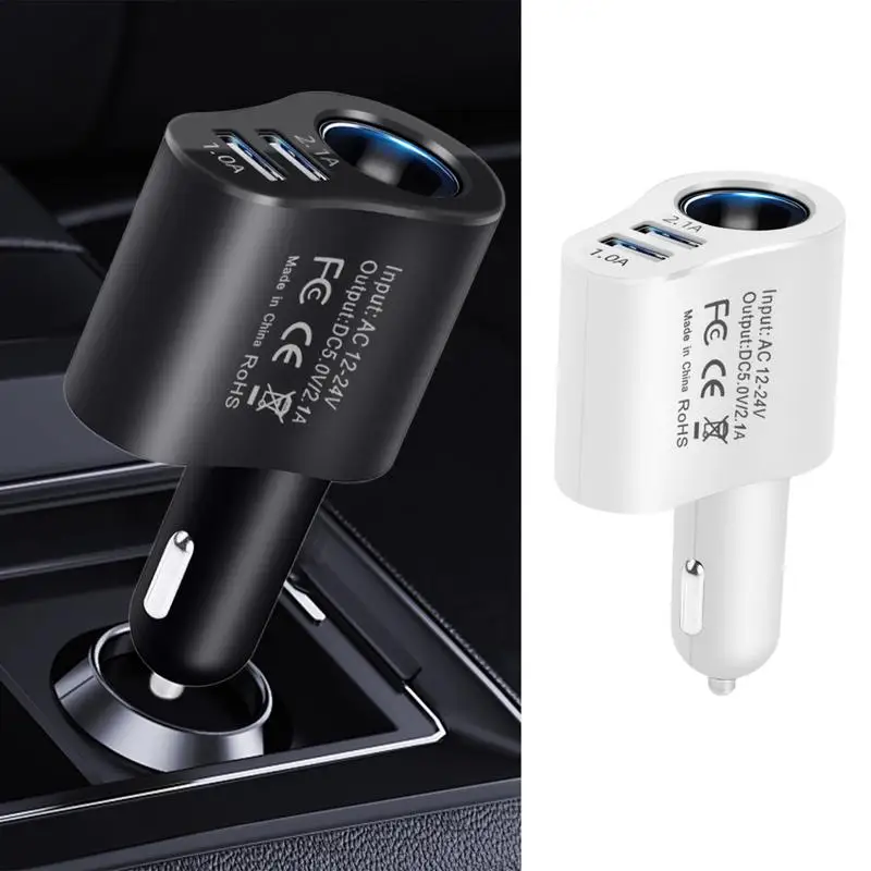 Car USB Charger 12v/24v Car Splitter Adapter Dual Charging Outlet Charger Smart 80w Usb Cigarette LighterCharger Car Accessories