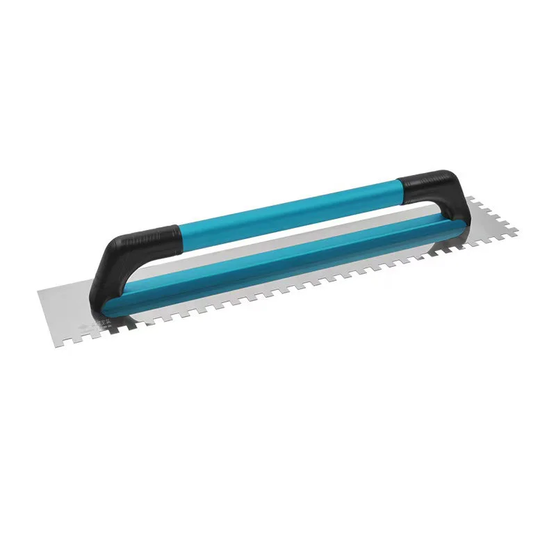 Truelle carrée à encoches Jumbo de 24 pouces – Lame en acier inoxydable + Manche en alliage d'aluminium fermé (Manche en aluminium) pour carreaux grand format