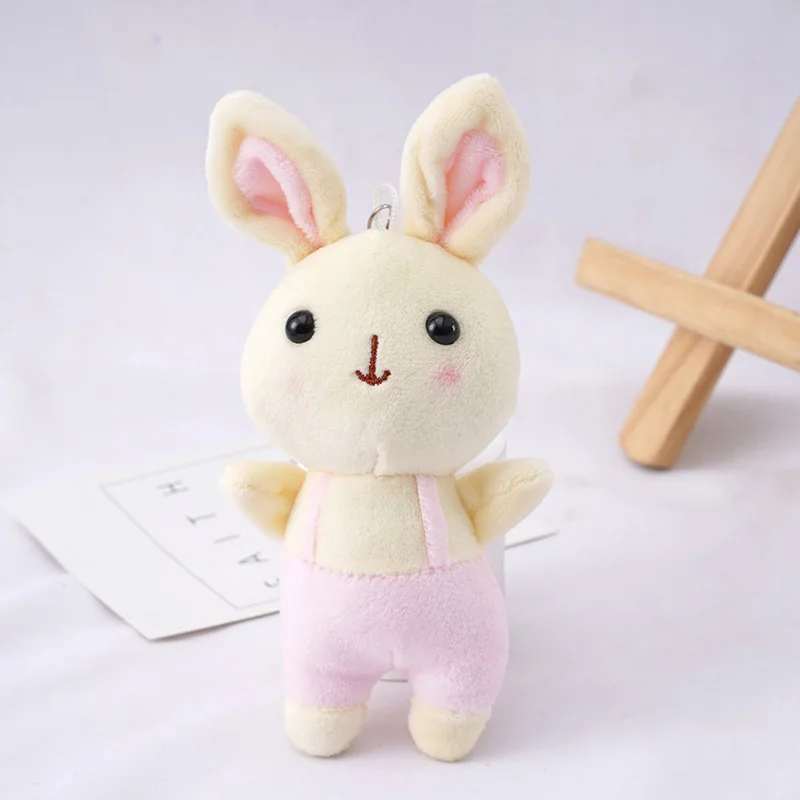 Conejo de peluche de 10CM para niños y niñas, juguetes de peluche y animales para bebés, muñeca, anillo, mochila, bolso escolar, juguetes pedantes, regalos