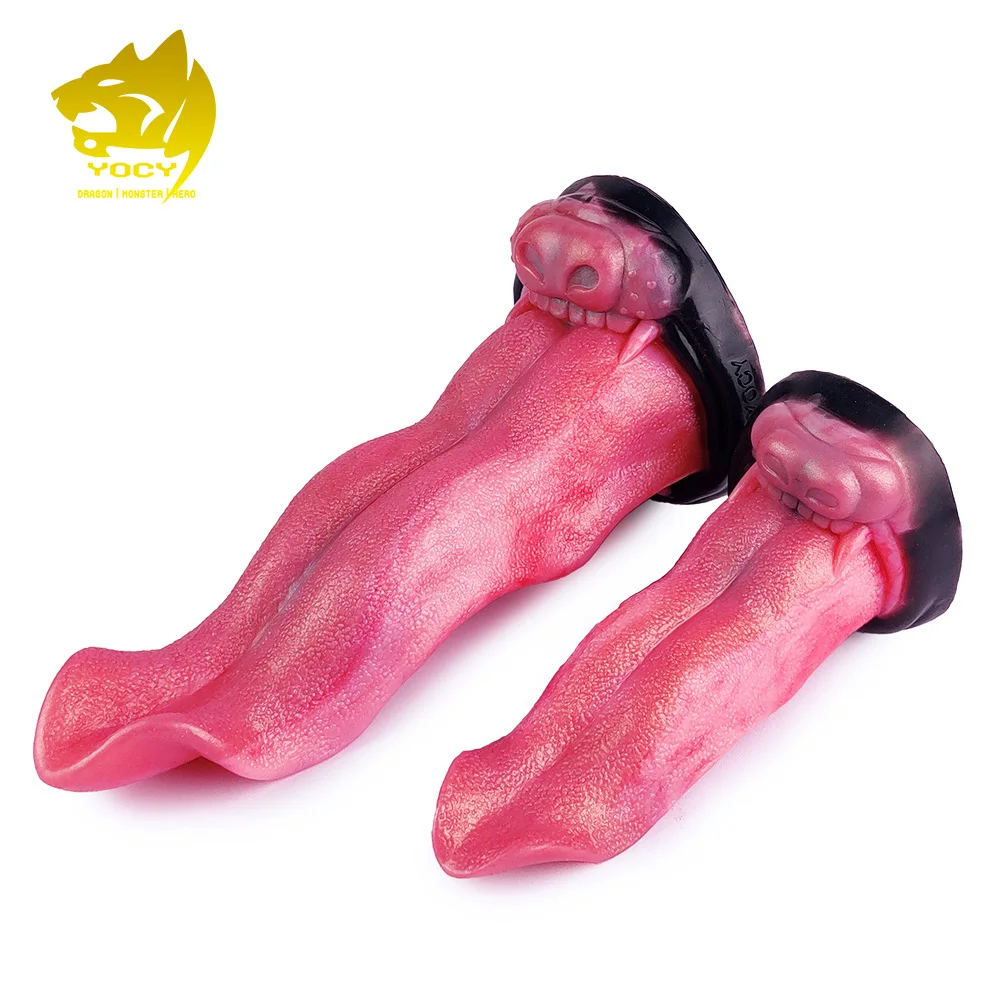 YOCY Tongue Monster Dildo Colorful Thick Anal Sex Toy For Men Women Texture Tongue Massager With Suction Cup Silicone Dildo Cock