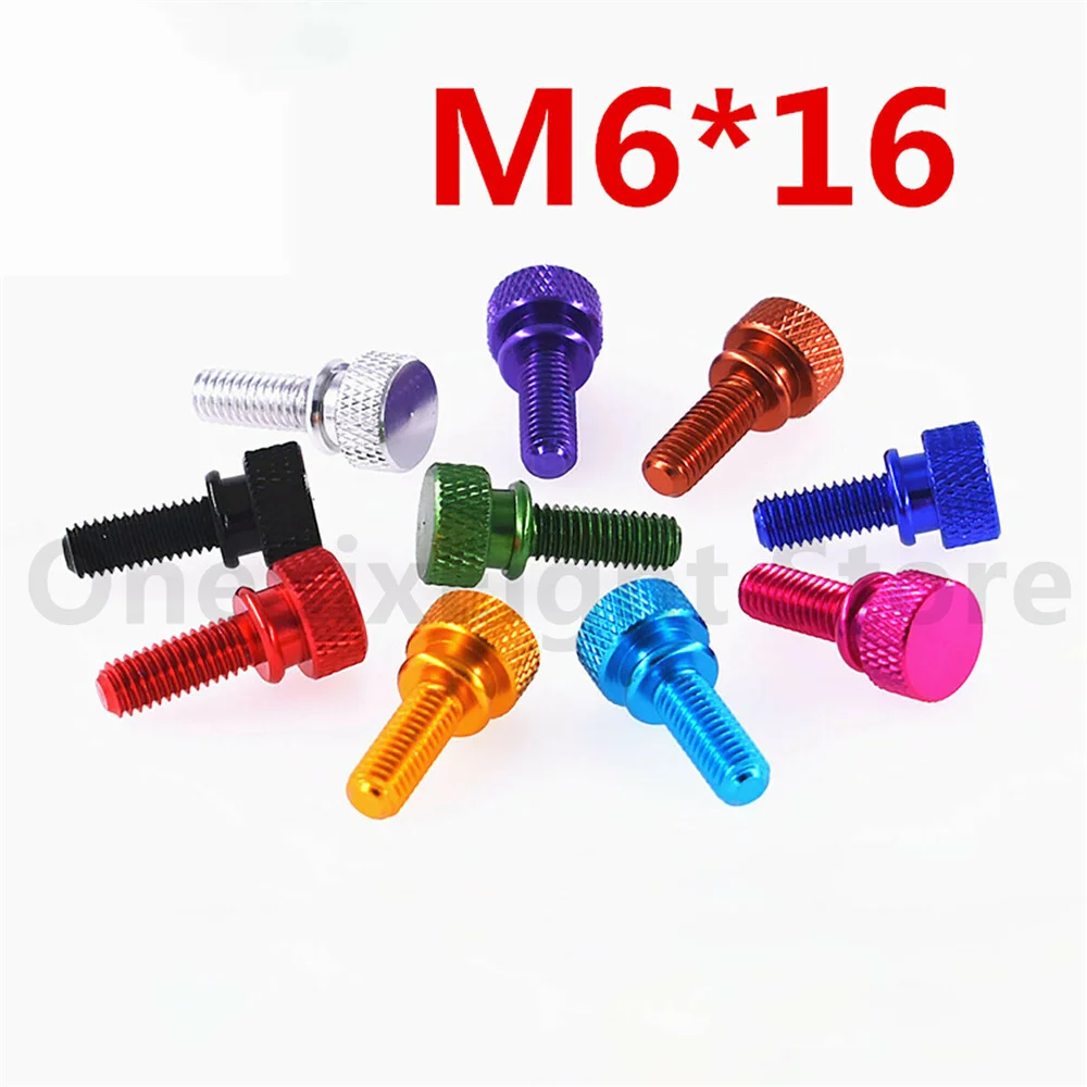 High Head Anodised Aluminium Knurled Thumb Screws M6*8~20mm Hand Grip Knob Bolts