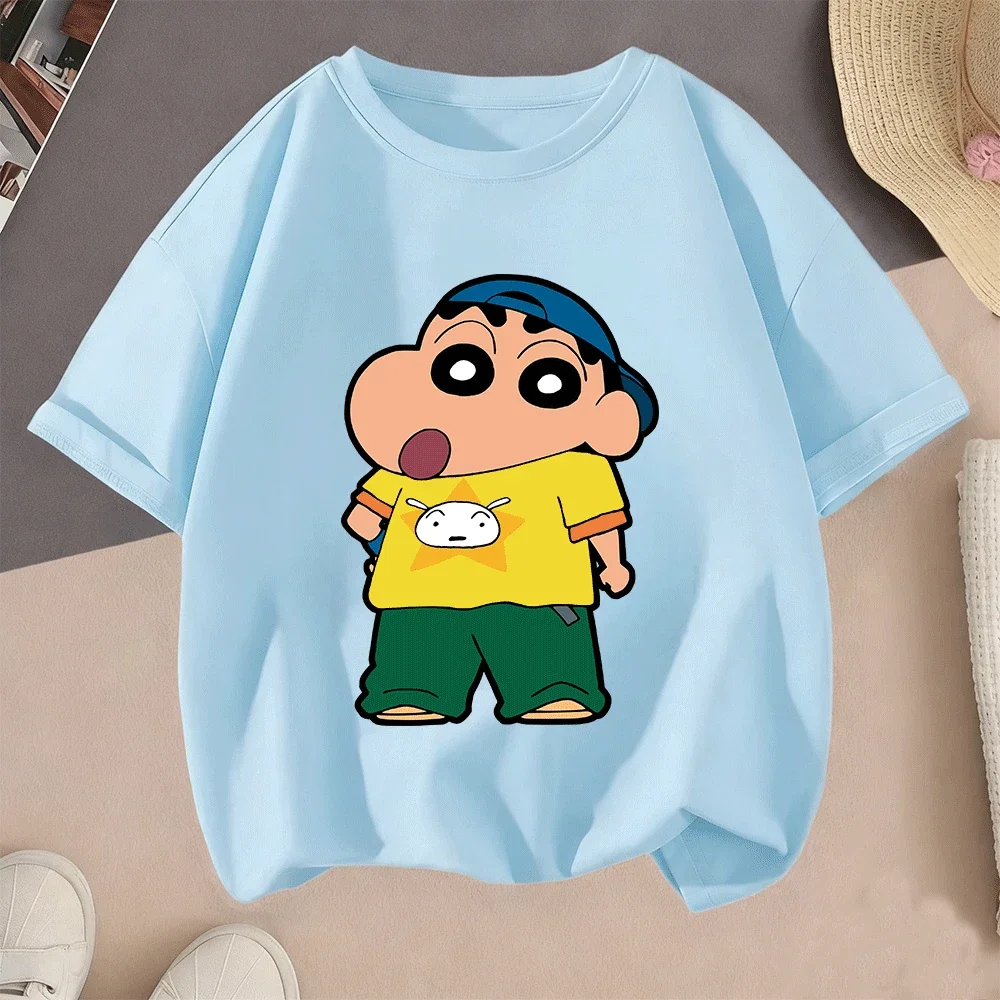 

2D Casual Summer 2026 Crayon Shin Chan Cartoon Short Sleeve Tee Hot Sale Fashion Outfit For Children Teenager