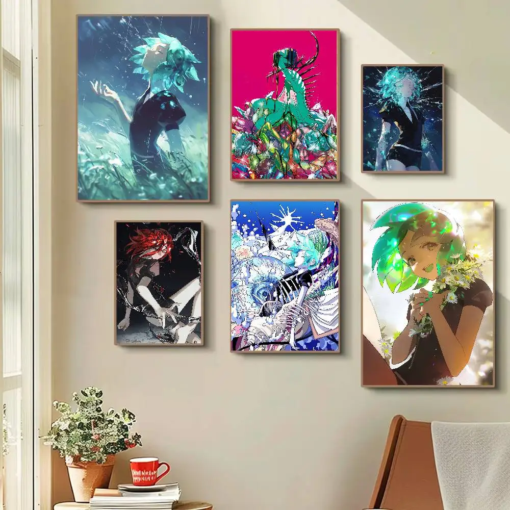Anime Land Of The Lustrous Anime Poster Waterproof Wall Art Sticker For Bar Living Room Vintage Room Decor Print Gift