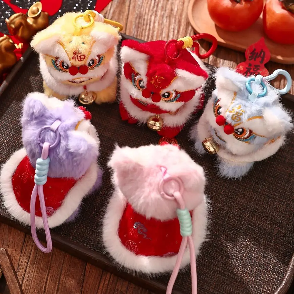 

Cartoon Lion Dance Keychain Awakened Lion Bell Lion Dance Pendant Year of Horse Chinese New Year Gift Bag Hanging Accessories