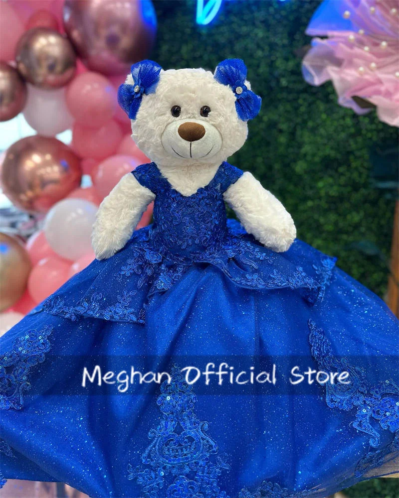 

Royal Blue Special Link For Personalized Quinceanera Teddy Bear Dress Exquisite Tiered Appliques