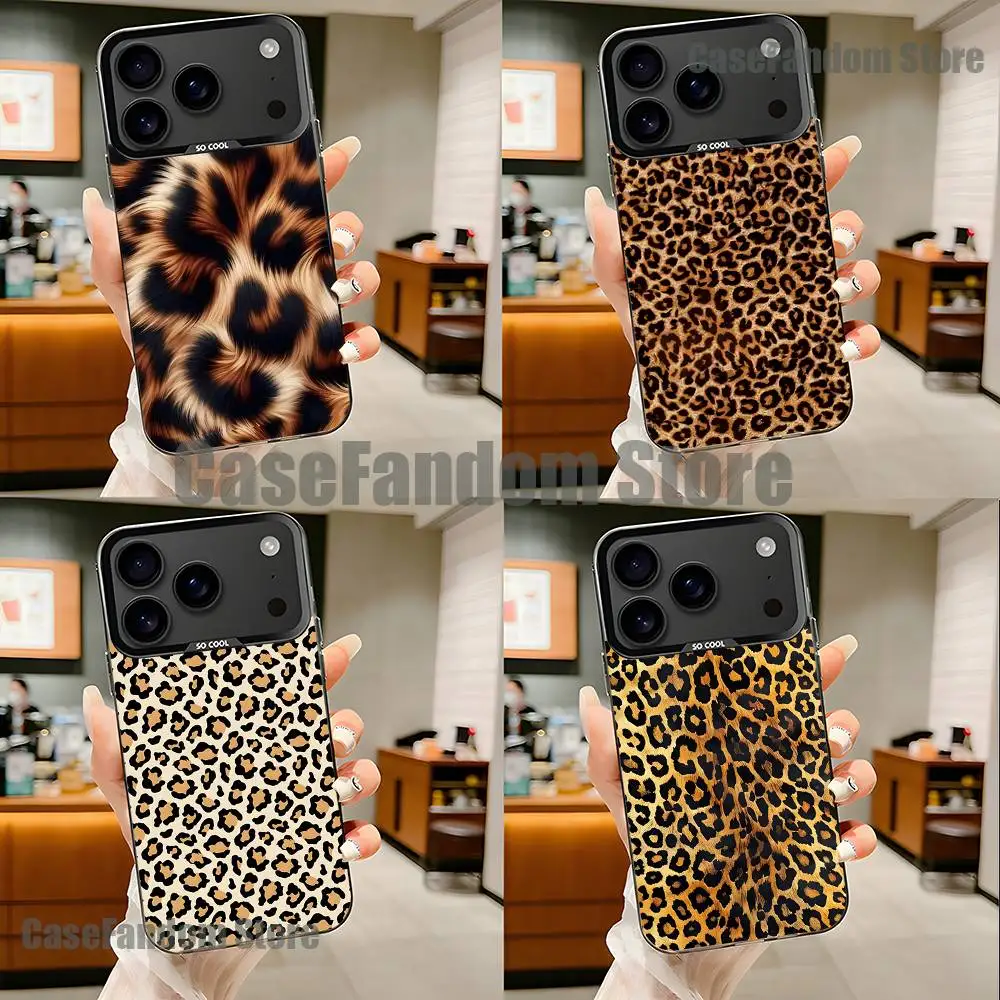 

Fashion Tiger Leopard Print For iPhone 17,16,15,14,13,12,11,Pro,MAX,Plus Black Shockproof Candy Matte Cover