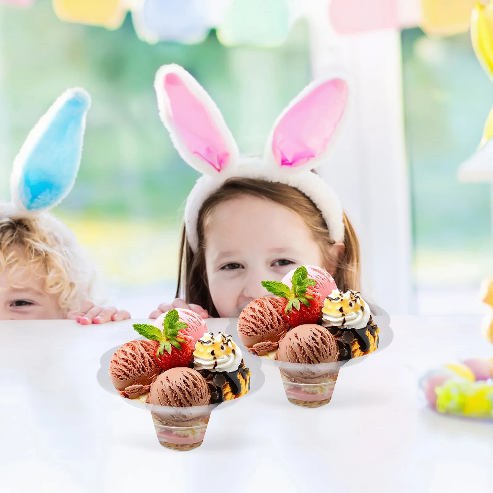 

2Pcs Ice Cream Cups Clear Disposable Dessert Storage Small Bowl Multi-Function Party Supplies Cup Mousse Pudding