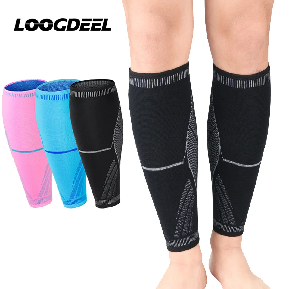 LOOGDEEL 1Pcs Sports Calf Protection Gradient Pressurization Silicone Anti Slip Knitted Calf Cover Running Leg Protectors Unisex