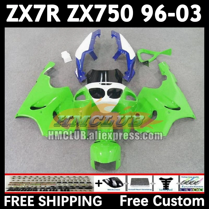 Body Kit For KAWASAKI NINJA light green ZX-7R ZX-750 96 97 98 99 162No.27 ZX 7R 750 7 R ZX750 ZX7R 2000 2001 2002 2003 Fairing