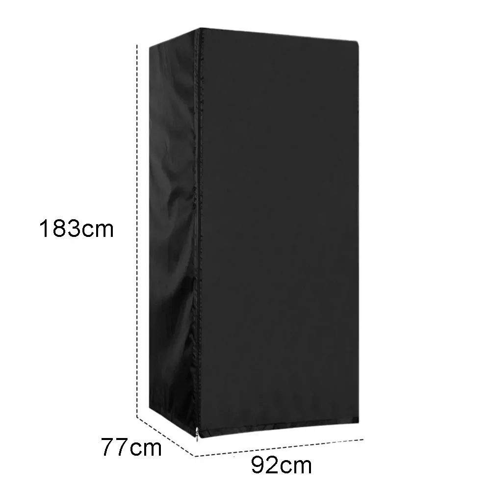 Protective Vertical Refrigerator Cover Made From Waterproof 210D Oxford Cloth With Ventilation For Outdoor Appliances