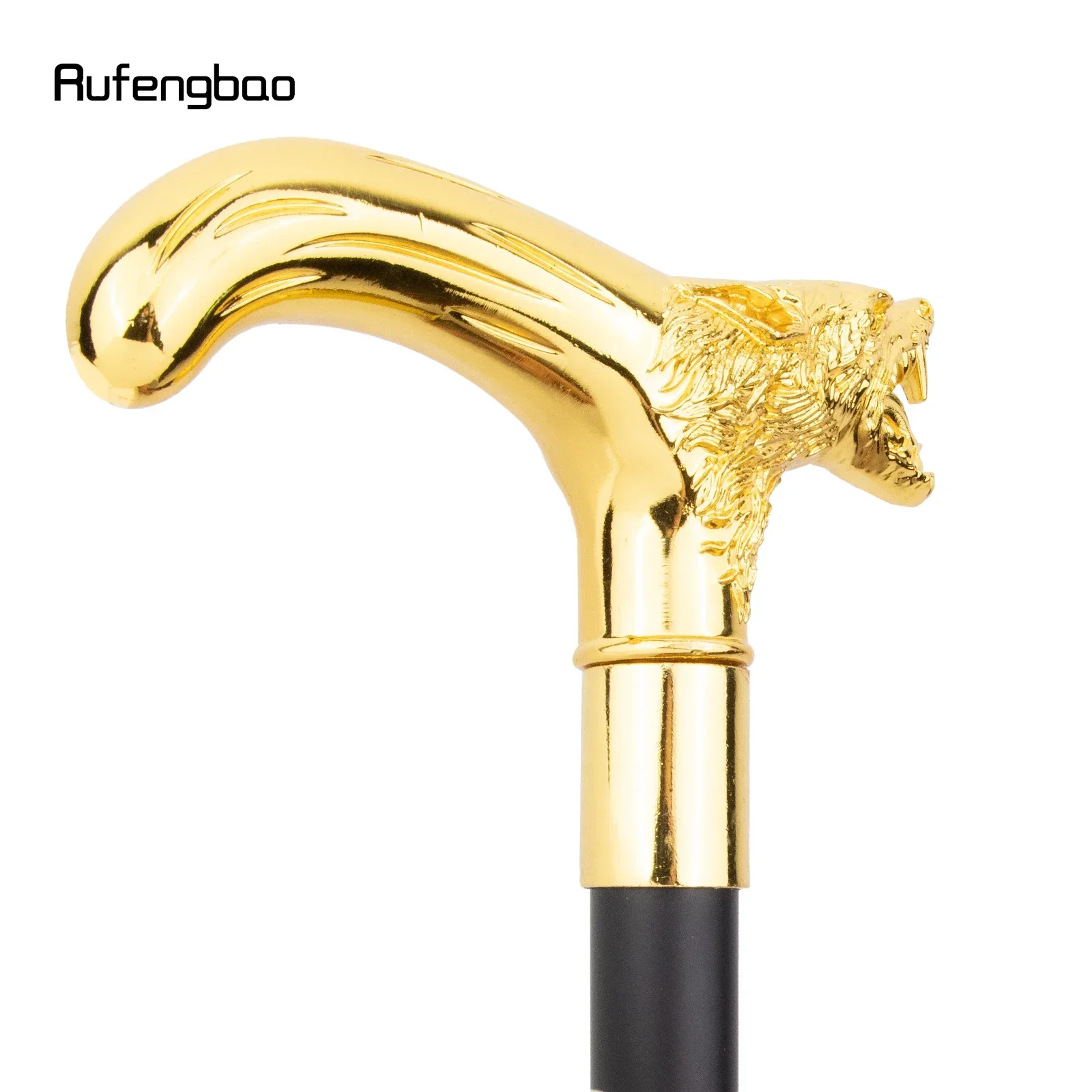 الذهبي الذئب رئيس العض عصا للمشي موضة ديكور عصا للمشي شهم أنيقة تأثيري قصب مقبض كروسيير 92 سنتيمتر