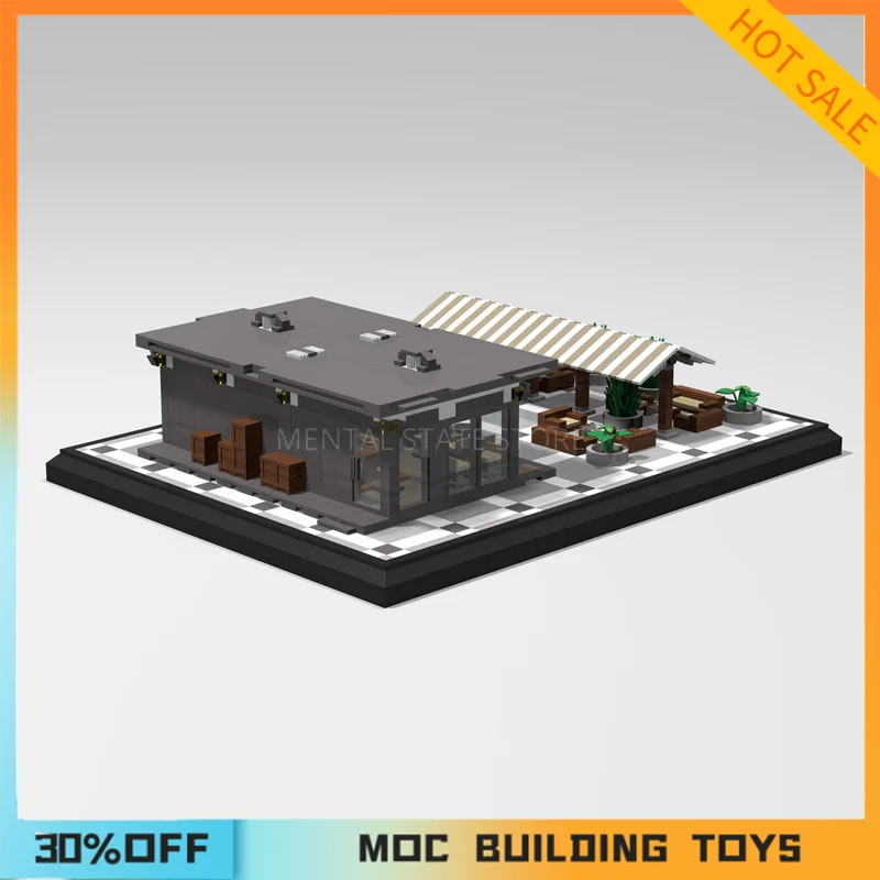 2140PCS Customized MOC Leisure café street view Building Blocks Technology Bricks Creative Assembly Toys Holiday Gifts