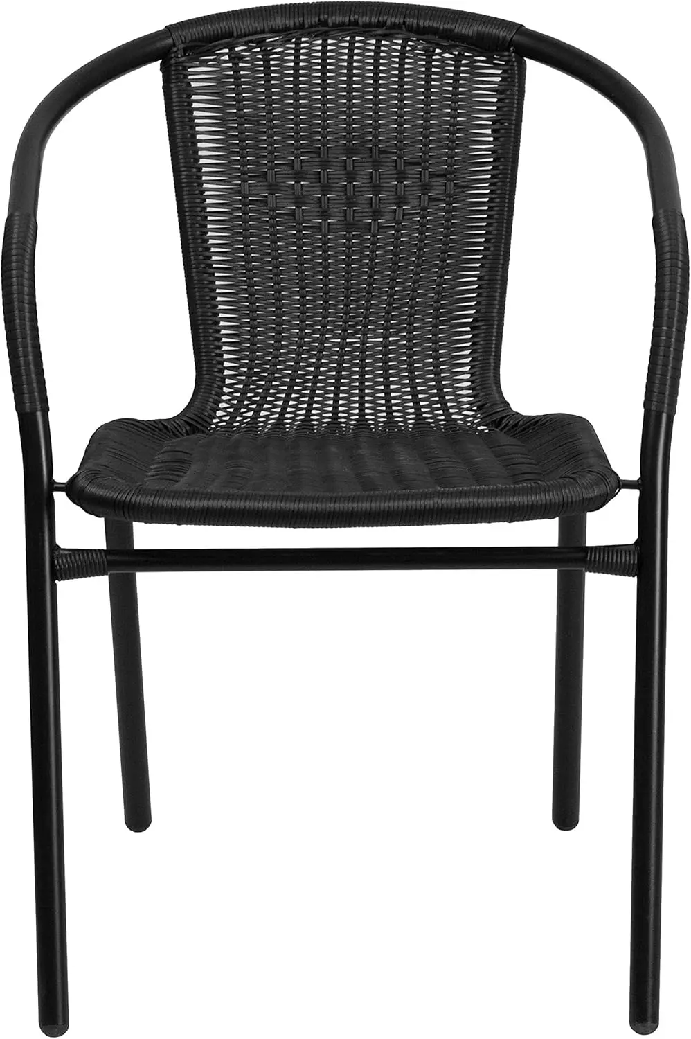 Lila Modern Rattan Indoor/Outdoor Stackable Dining Chairs, Stacking Rattan Bistro Chairs for Patio or Restaurant