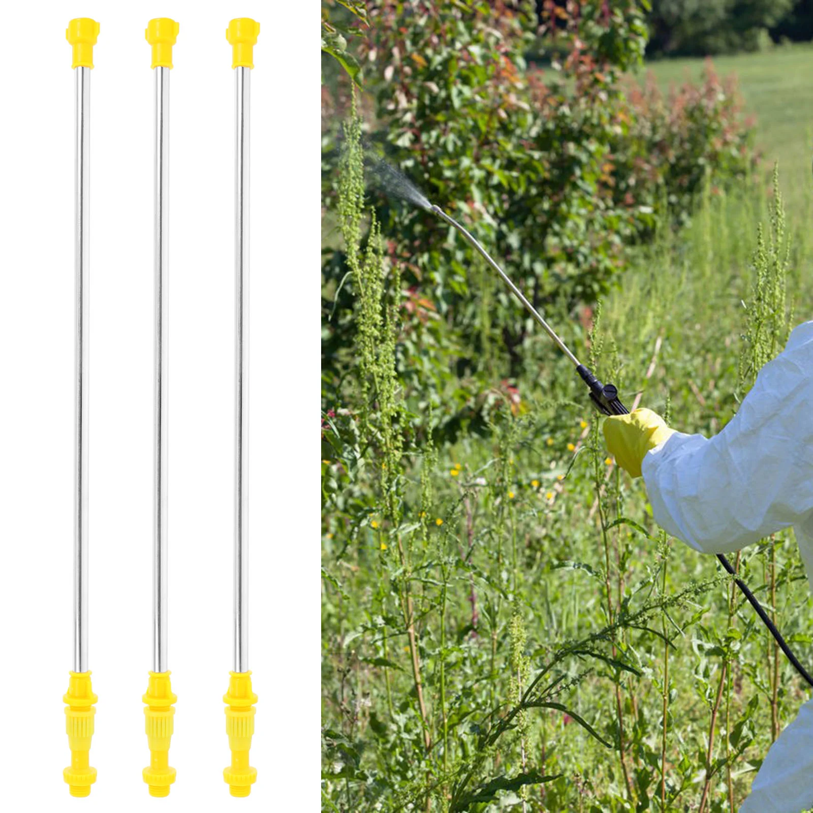 

6 Pcs Sprayer Accessories Stainless Steel Boom Long Hose Nozzle Wand Telescopic Pole Rod Plastic Garden