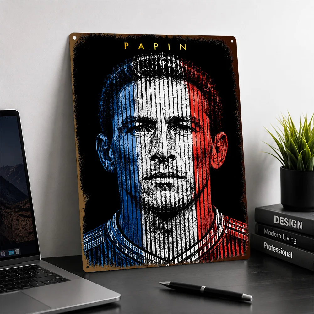 Jean-Pierre Papin Football Aluminum Poster Customized Metal Tin Sign Club Legacy Style Wall Art Ideal For Game Room Or Bedroom